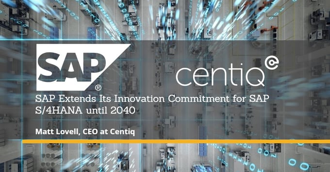 SAP announcement banner for S/4HANA ending 
