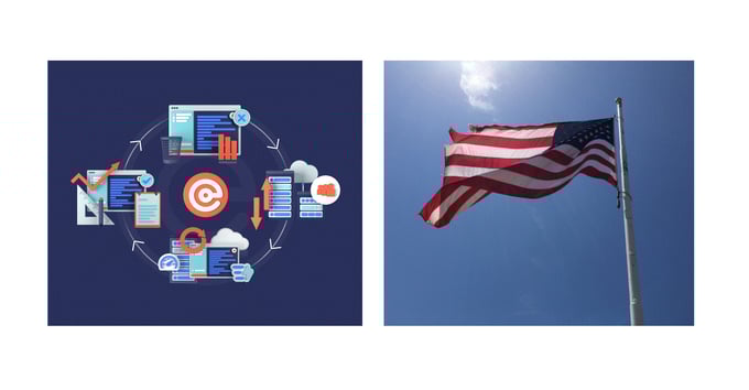 Centiq illustration with US flag