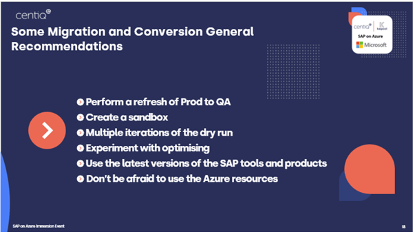 sap hana migration recommendations