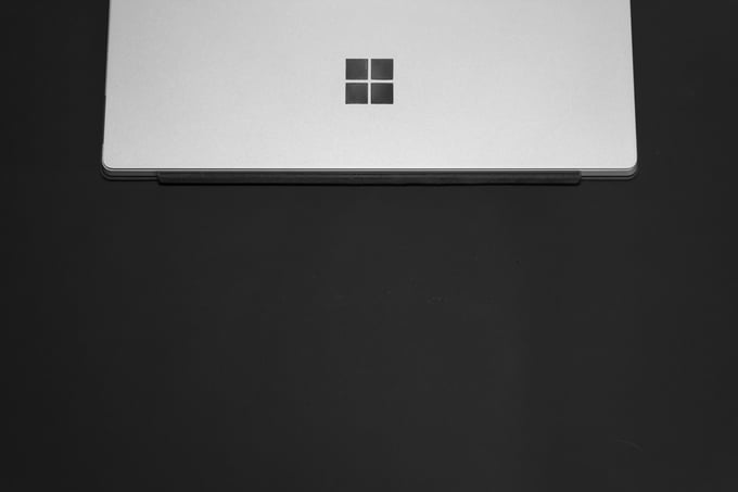 Close-up of Microsoft laptop