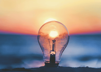 lightbulb on the beach (Webinar: Delivering innovation from the cloud)